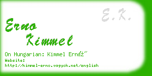erno kimmel business card